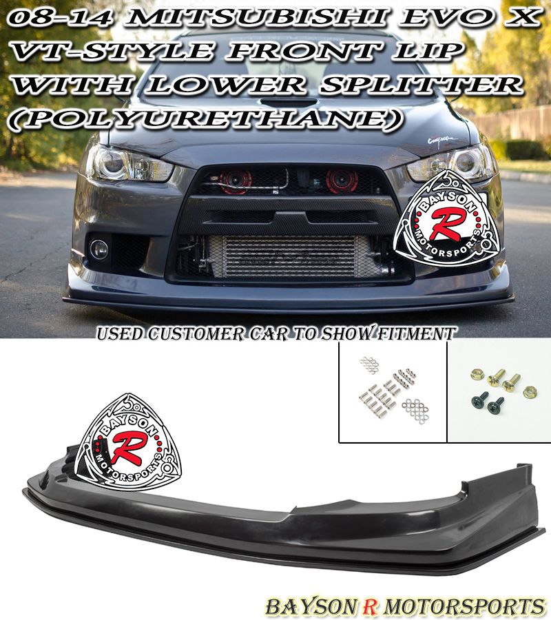 08 15 Mitsubishi Lancer Evolution X Evo 10 Vt Style Front Lip With L Nextmod Montreal