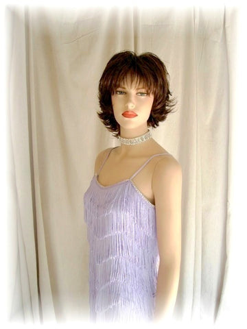 purple fringe dress