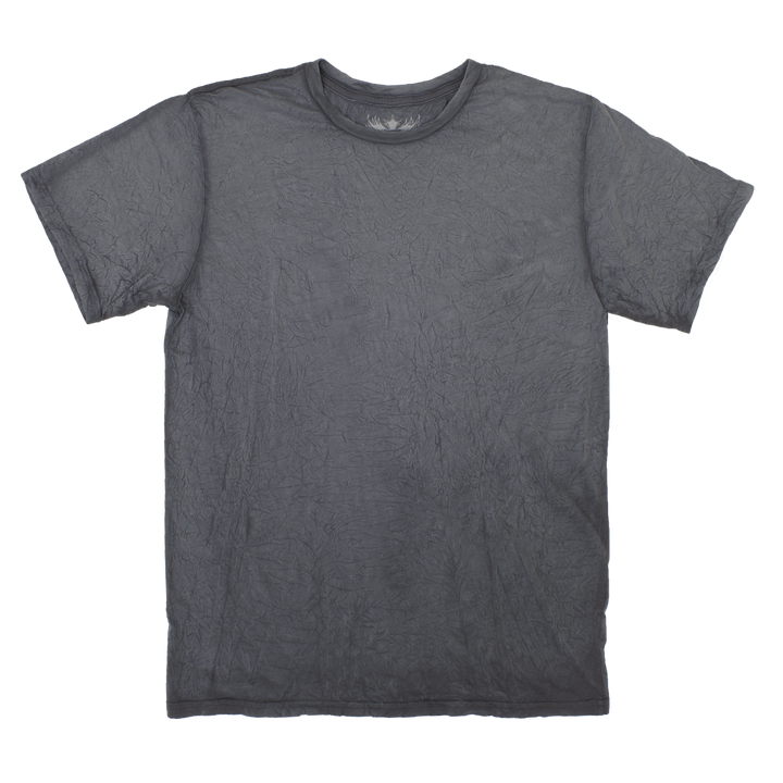 Men's Gray Crew Neck T-Shirt, Crinkle Shirt