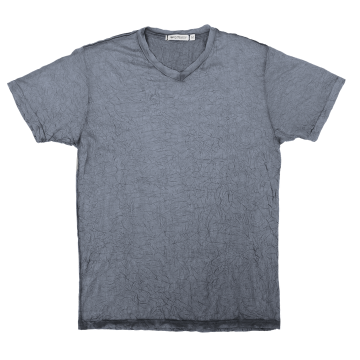 Men's Gray Crew Neck T-Shirt, Crinkle Shirt