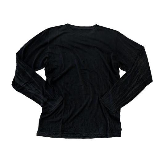 Black Crinkle Wash Longsleeve Tee - Millersville University Store