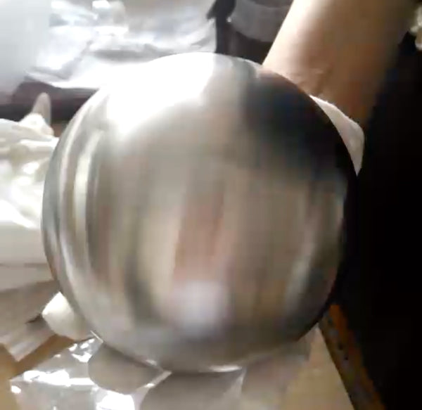 Magnesium Sphere Prototype after our unique CNC process.