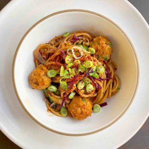 noodle bowl recipe with chicken meatballs