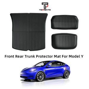 TOPABYTE TPE Front & Rear Trunk Mat for Model 3 Before 2023 Oct. and Model Y 2020-2024 - TOPABYTE