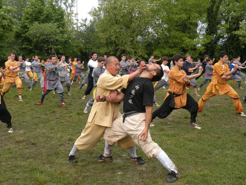 Shaolin Grandmaster Shi Decheng conducting kung fu casses at Shaolin Kungfu Chan Las Vegas