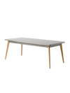 55 Table with wooden legs - Varnished raw steel / 200 x 95