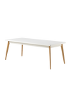 55 Table with wooden legs - Pure white / 200 x 95