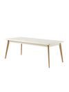 55 Table with wooden legs - Oyster white / 200 x 95