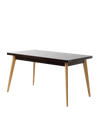 55 Table with wooden legs - Brun Noir / 140 x 80
