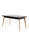 55 Table with wooden legs - Jet black / 140 x 80