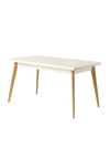 55 Table with wooden legs - Oyster white / 140 x 80