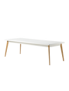 55 Table with wooden legs - Pure white / 240 x 100