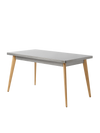 55 Table with wooden legs - Varnished raw steel / 140 x 80