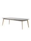 55 Table with wooden legs - Varnished raw steel / 240 x 100