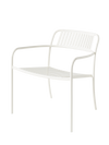 Patio Lounge Slatted Armchair - Pure white