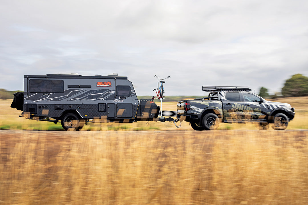 The Jawa Infinity 15 hybrid also towed well behind a similar-spec Ford Ranger