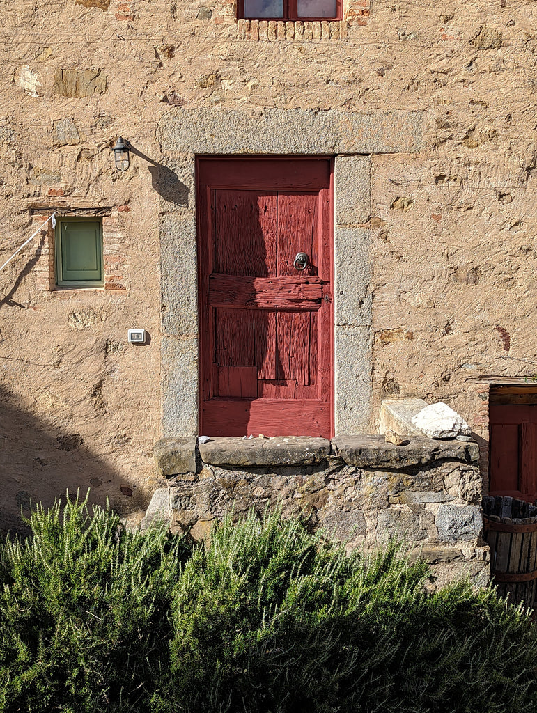 red ancient door