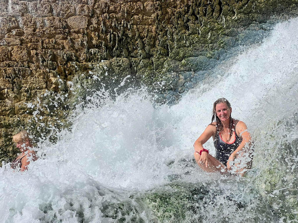 woman at a hot springs