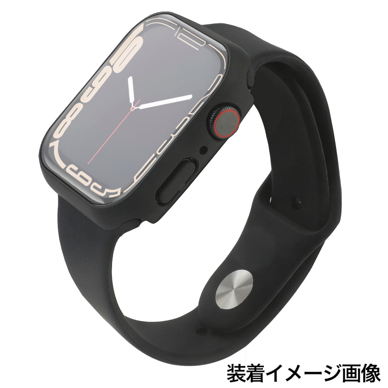 Apple Watch 7/8/9 45mm用ガラスフィルム一体型保護ケース ブラック ...