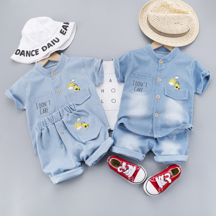 Boys Denim Overalls Set