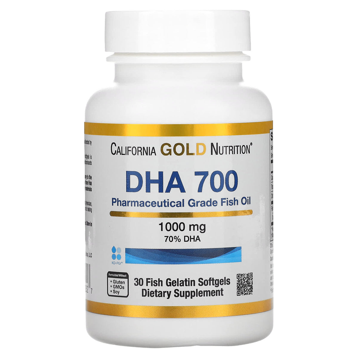 California Gold Nutrition, DHA 700 Fish Oil, Pharmaceutical Grade, 1,000 mg, 30 Fish Gelatin Softgels