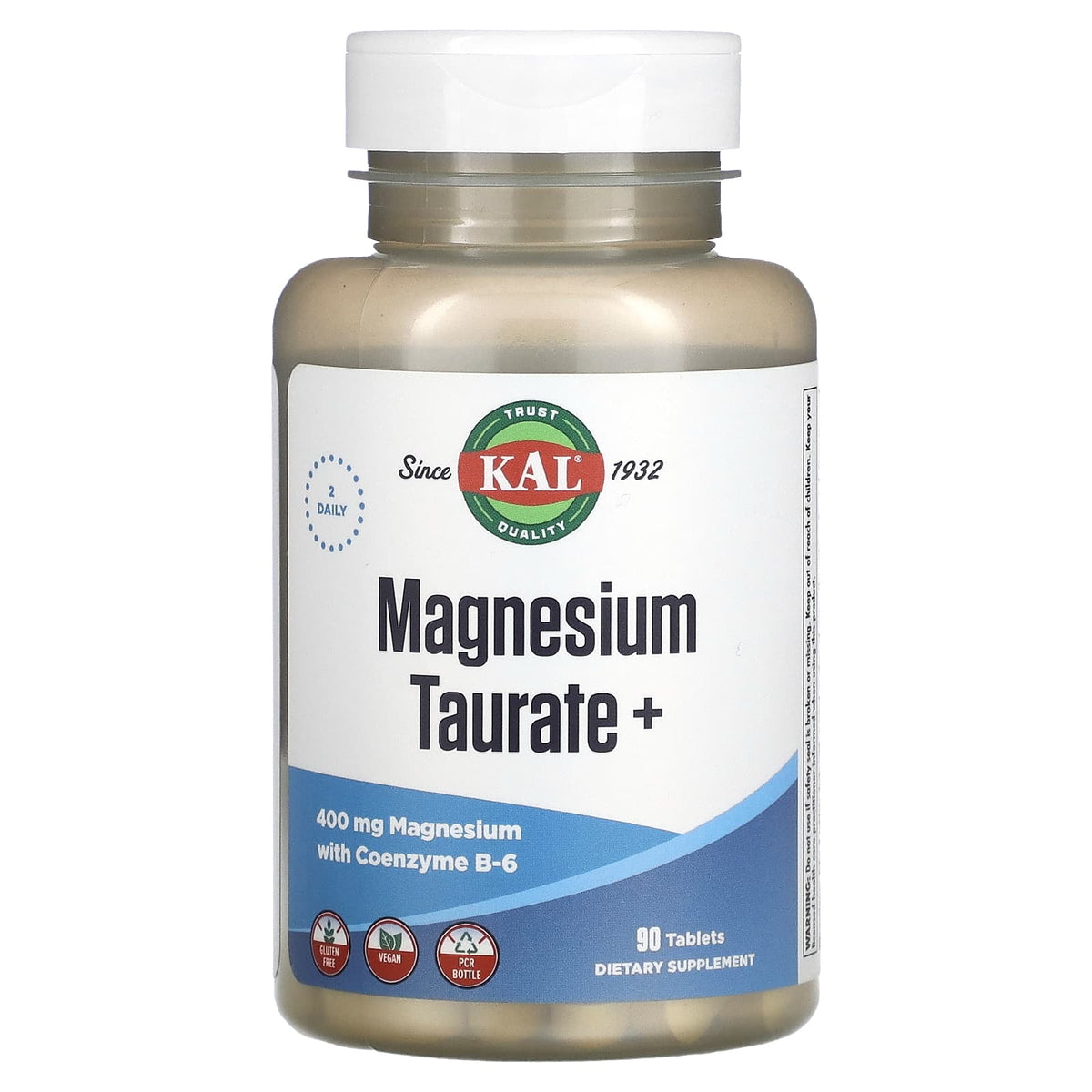 KAL, Magnesium Taurate +, 200 mg, 90 Tablets