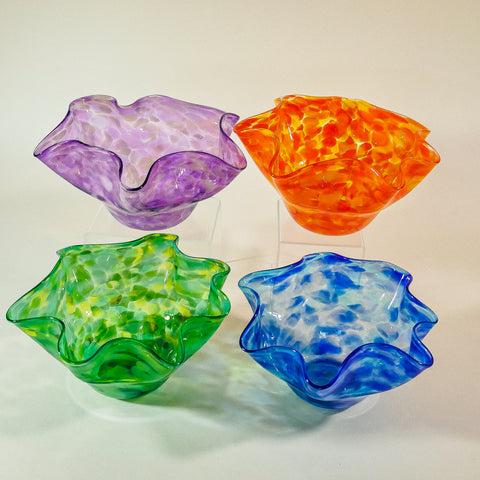 Glassblowing Flutter Bowl Class Samples