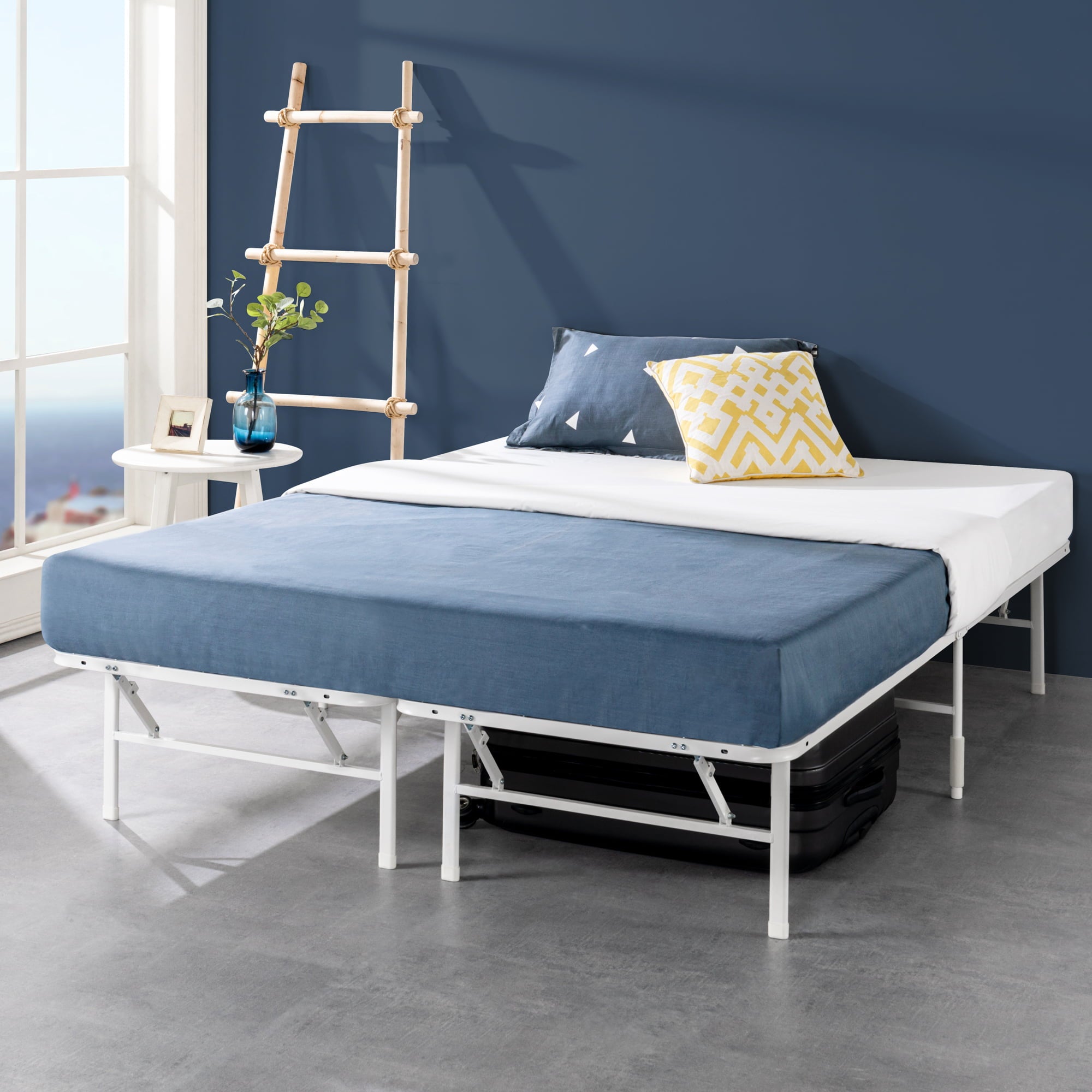 Zinus 14" White Metal SmartBase® Tool-Free Assembly Mattress Foundation, Full