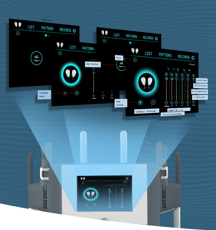 Interface de la machine EMSLIM neo