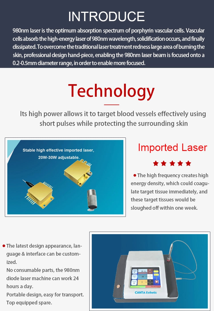 Spider Veins Laser Removal Machine 980nm Diode Laser 2