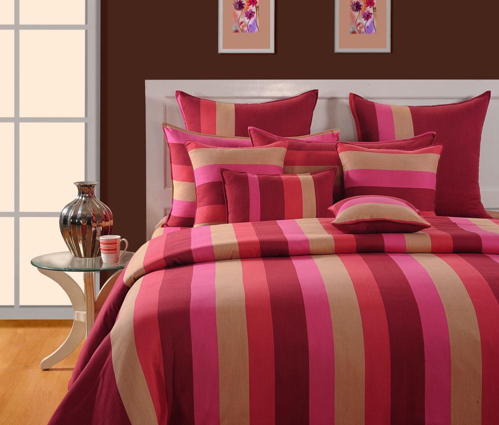 Buy Canopus Pink Striped Duvet Cover Set Online Flickdeal