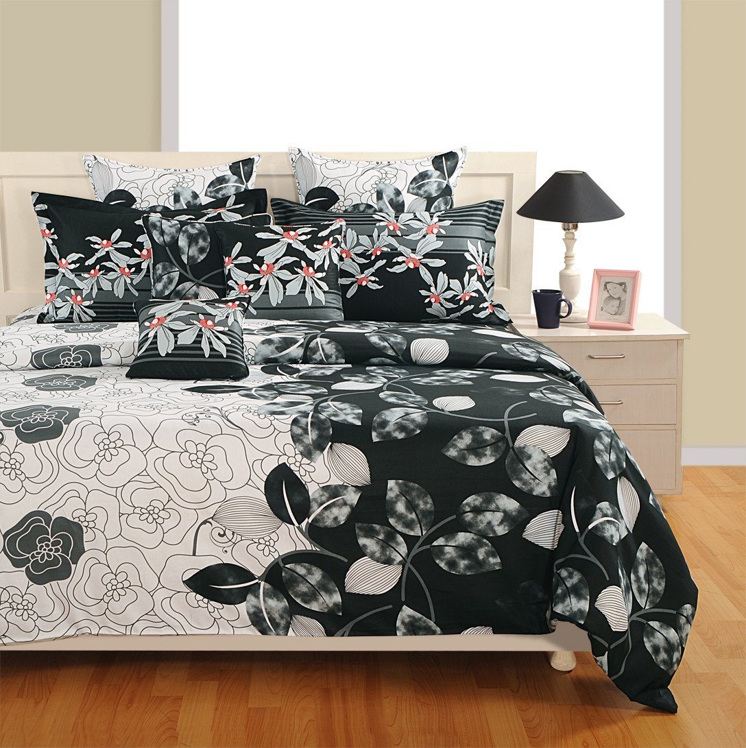 Canopus Black And White Floral Duvet Cover Bedding Set Flickdeal