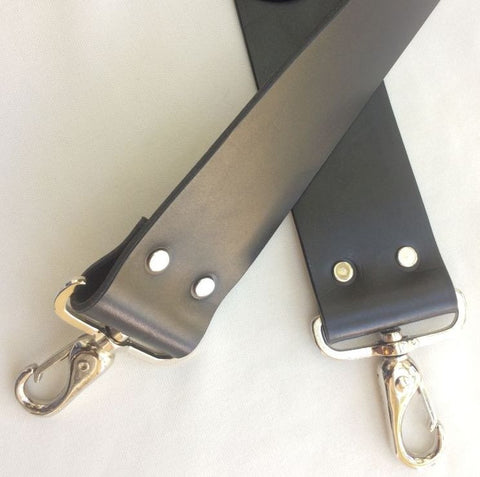 black leather crossbody strap