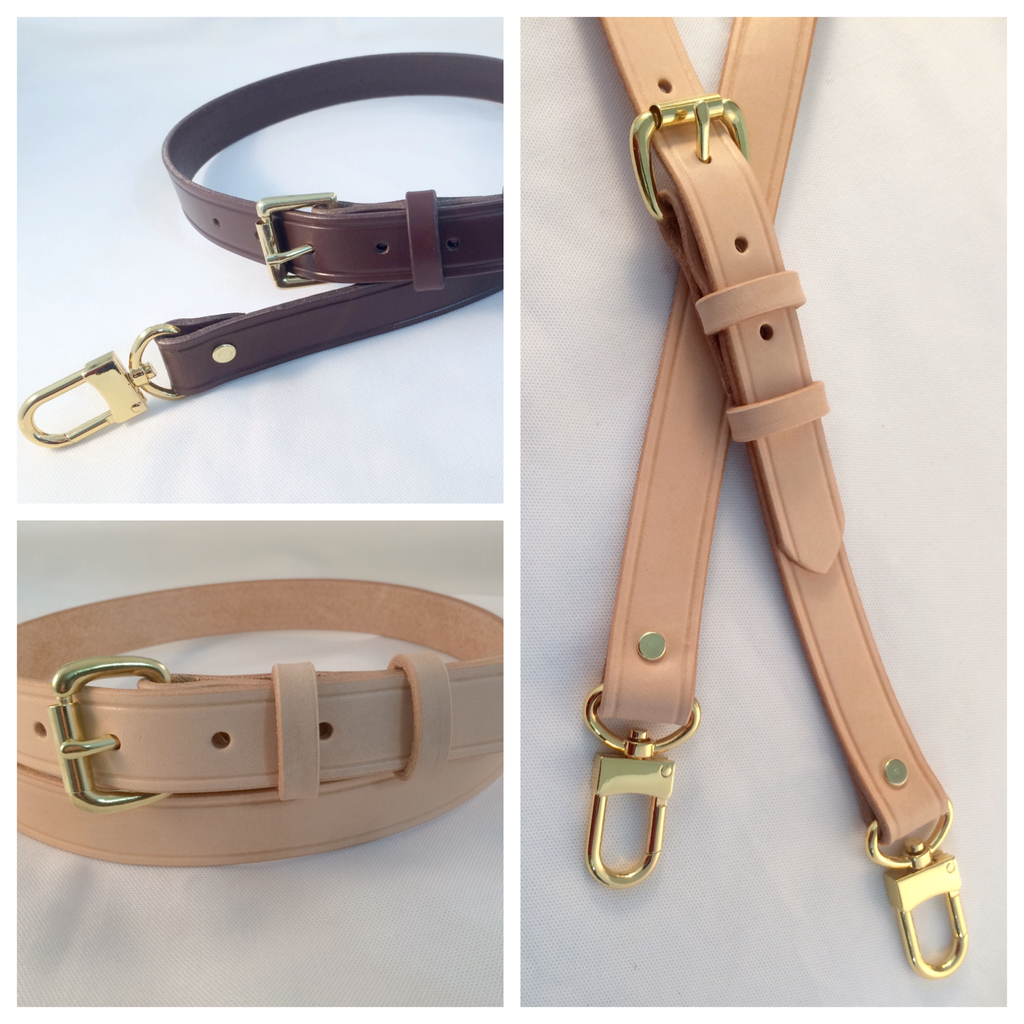 1 inch Adjustable vachetta leather replacement straps for Louis Vuitton Monogram – ValueBeltsPlus