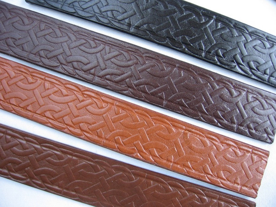 1 inch Celtic Knot Embossed Leather Belt Strip Blank – ValueBeltsPlus