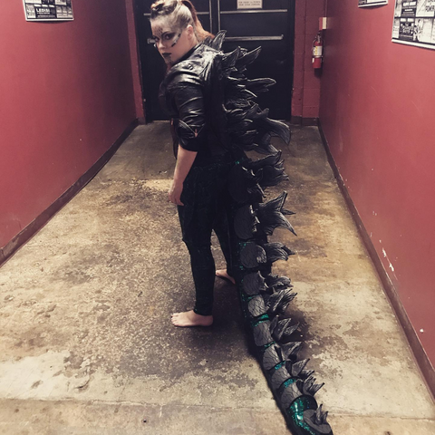 Brenna Crowley as godzilla from Raven's Night 2019