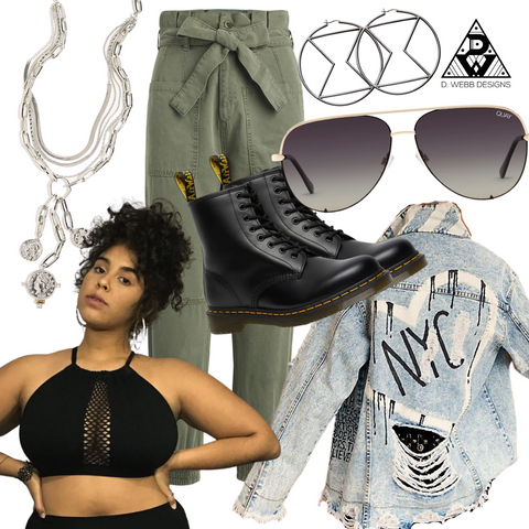 Aaliyah inspired crop top with combat boots