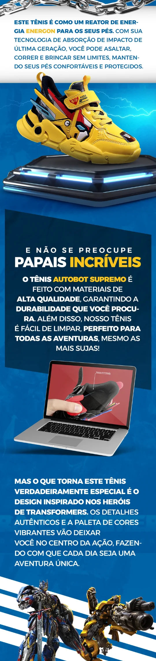 Tênis Infantil Masculino Transformers Autobot Supremo