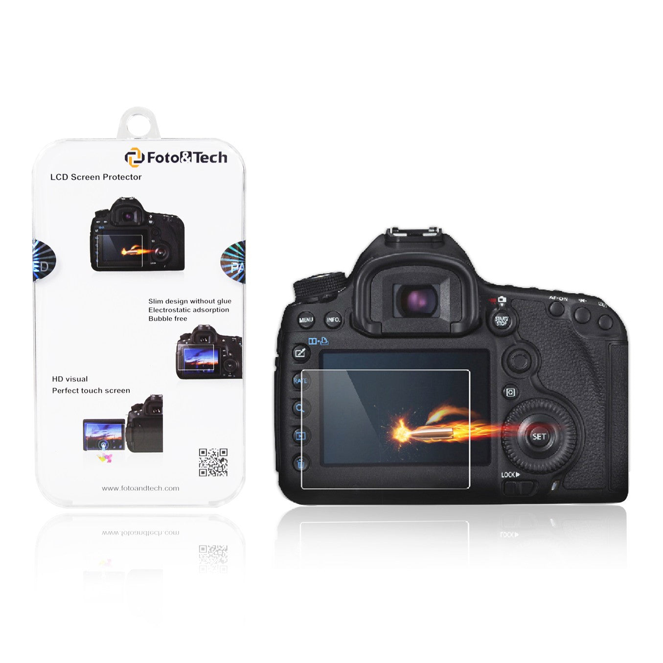 Premium glass Screen Protector Compatible with Canon - Foto&Tech - Canon 7d Screen Protector