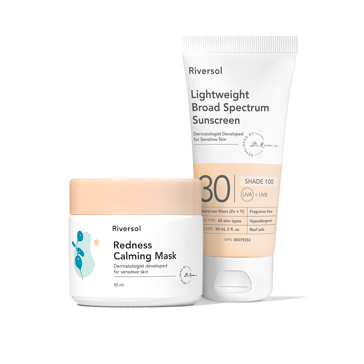 Redness Calming Mask and SPF 30 Broad Spectrum Sunscreen - Riversol product image