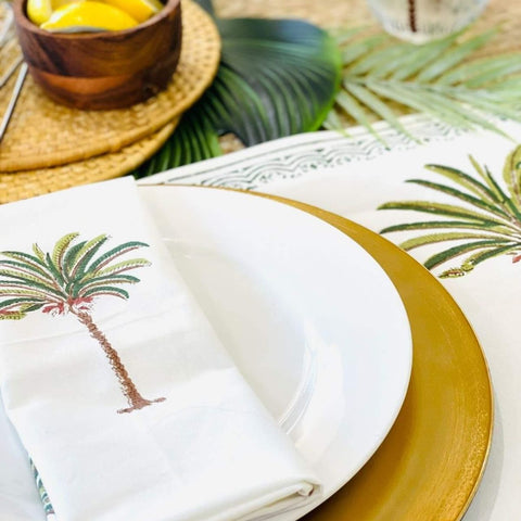 palm green tree napkins