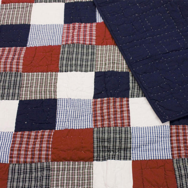 Boys Mckenzie Blue & Red Patchwork Quilt / Throw – Fun Rooms For Kids