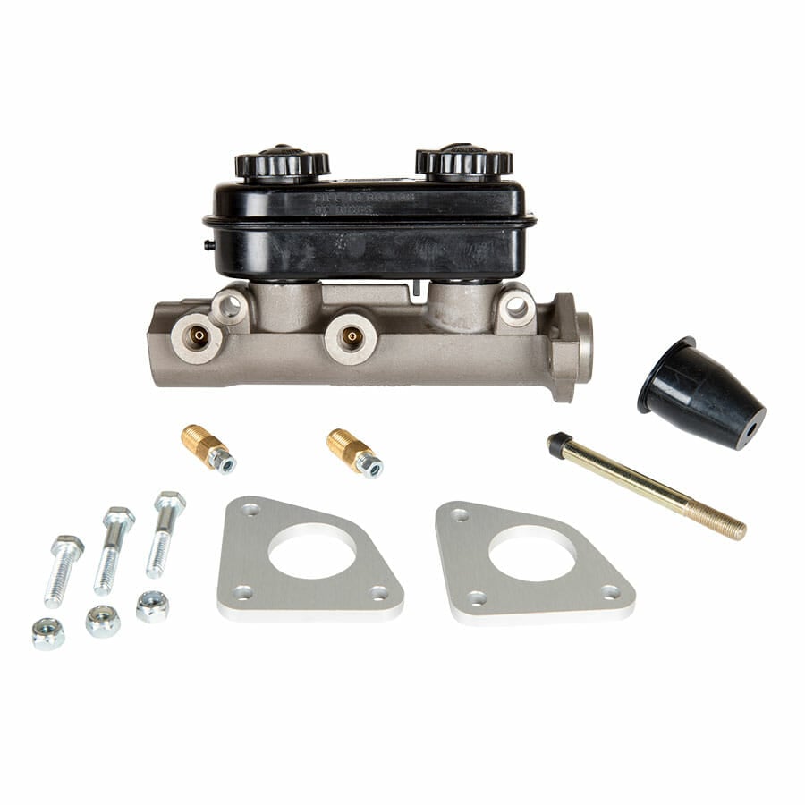 Dual Master Cylinder – 1.032″ Bore | Includes Dust Boot, Pushrod, Fittings, | Firewall Reinforcing Plates & Hardware