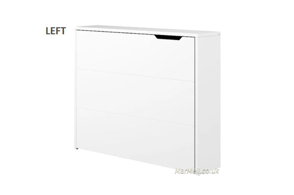 Convertible Hidden Desk With Storage, Folding Desk, Space saving desk, left, white, marmell