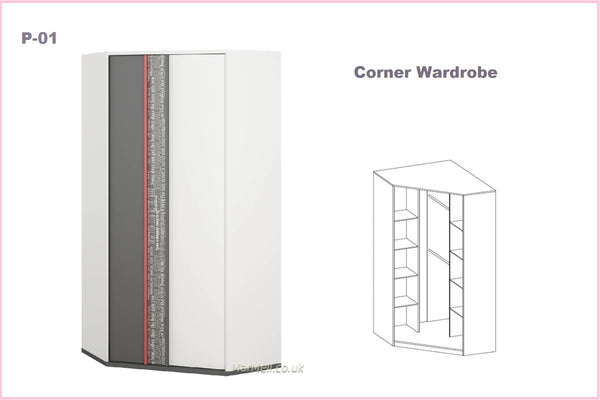 P01, walk in wardrobe, corner wardrobe, cupboard, closet, closed, cabinet, corner storage, marmell