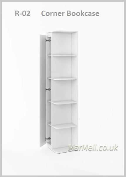 R02, corner bookcase, bookcase, shelves for books, corner storage, storage, tall bookcase, kids furniture, cupboard, cabinet, closet, marmell