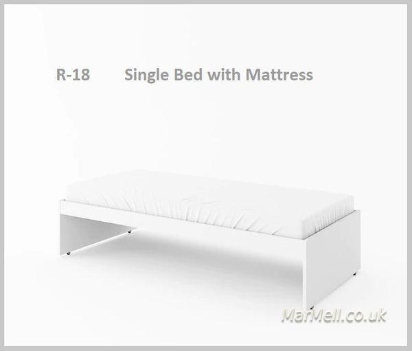 R18, bed, kids bed, single bed, teenager bed, white bed, marmell