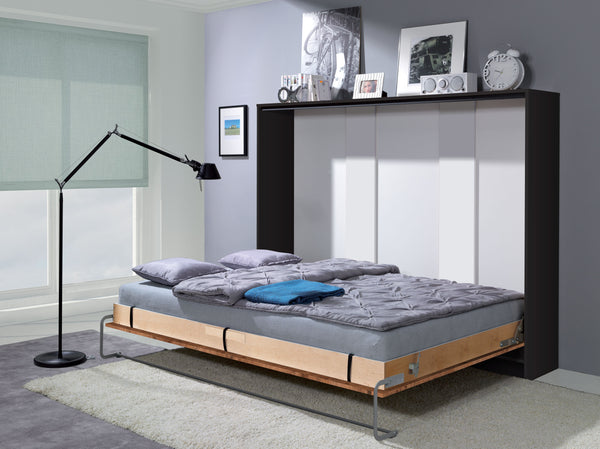 horizontal wall bed, Murphy bed, folding bed, hidden bed, space saving bed, fold-down bed