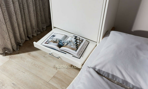 cabinet with table for wall bed, folding bed