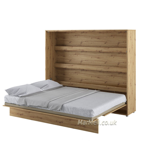 horizontal king size wall bed Murphy bed space saving fold-down bed hidden bed  with shelves